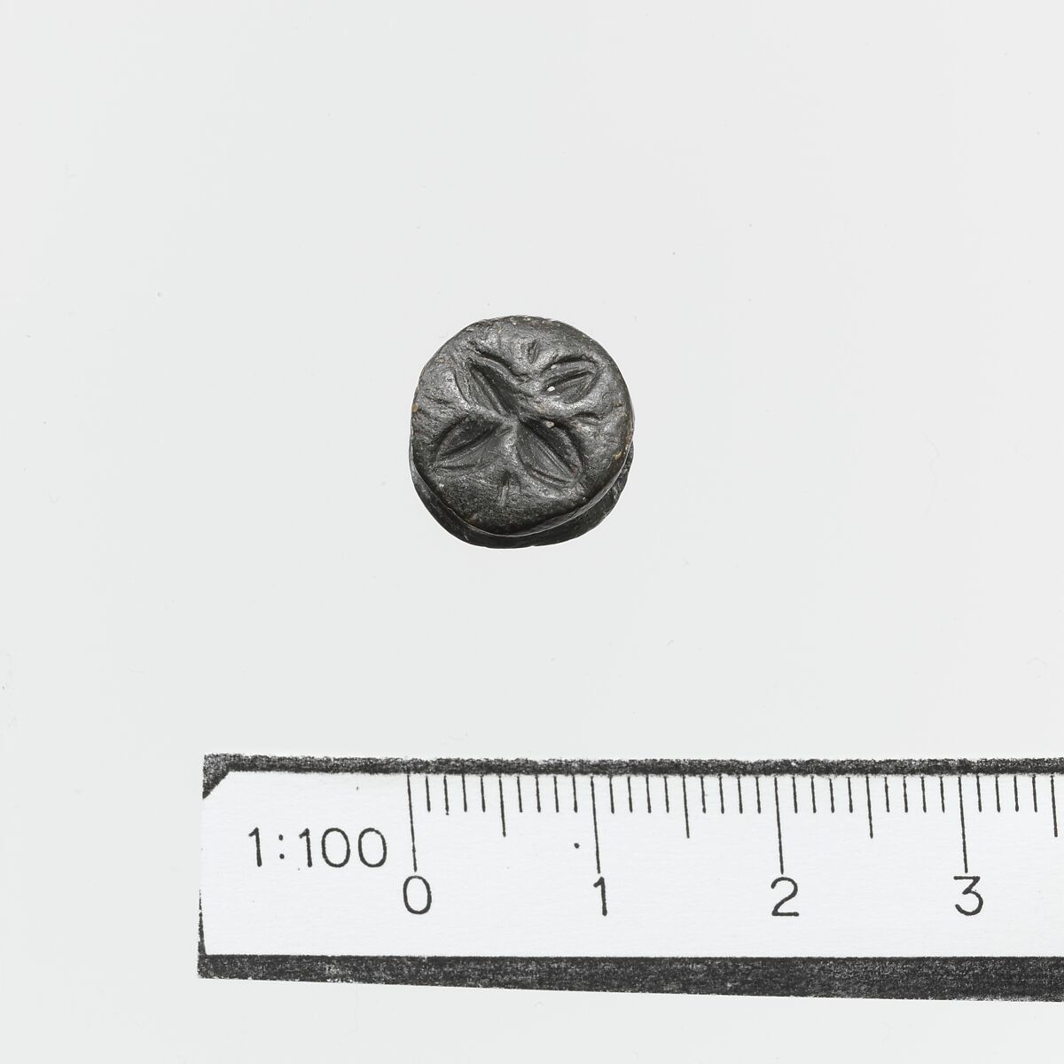 Steatite reel-shaped seal, Steatite, Minoan