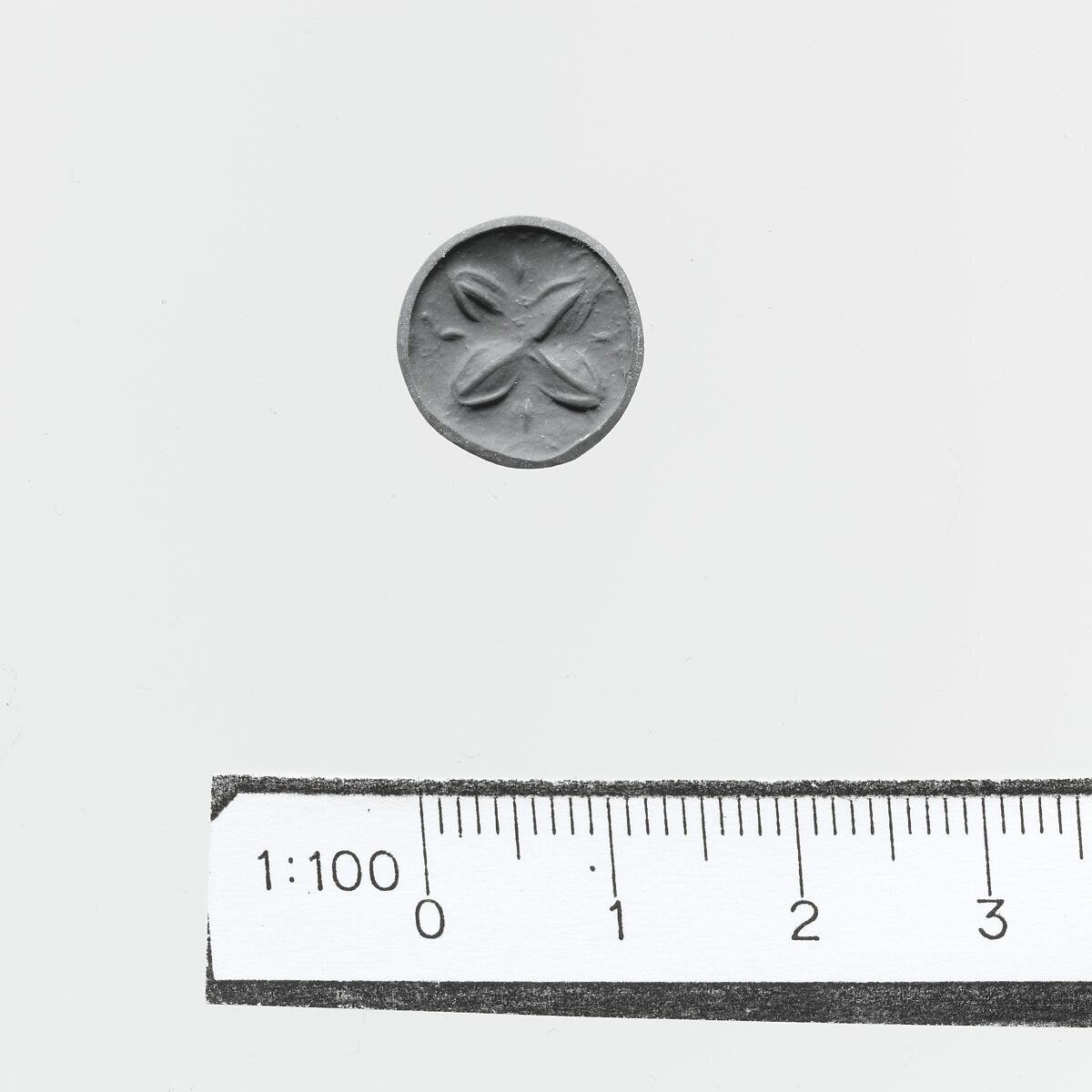 Steatite reel-shaped seal, Steatite, Minoan