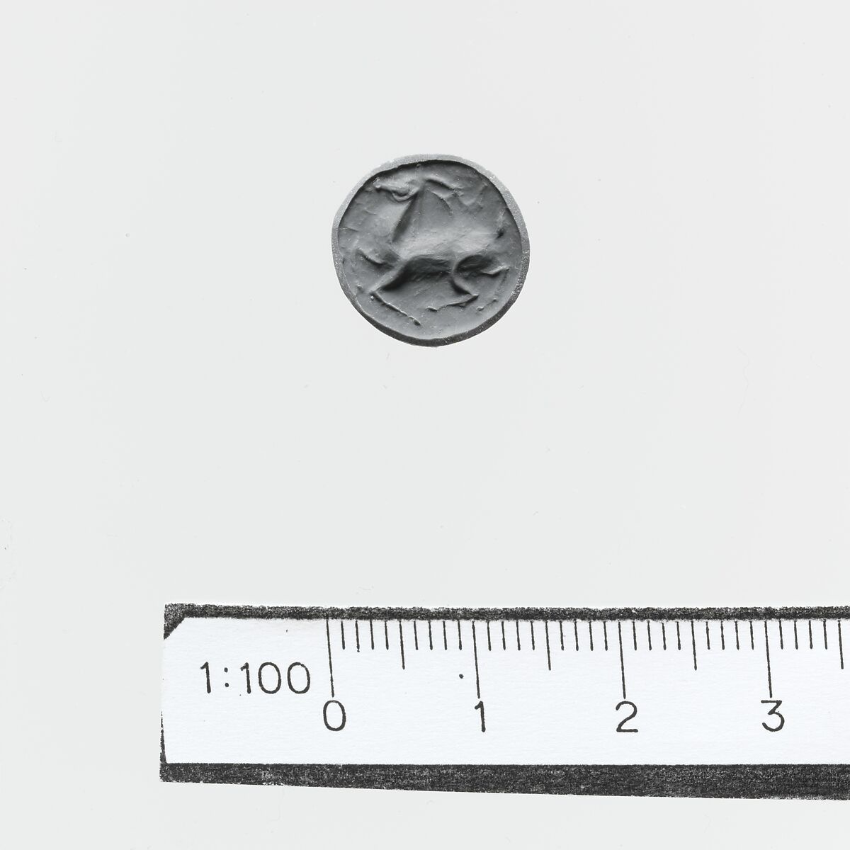 Steatite reel-shaped seal, Steatite, Minoan