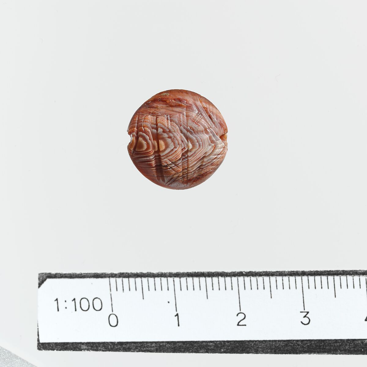 Agate lentoid seal, Agate, burnt, Minoan 