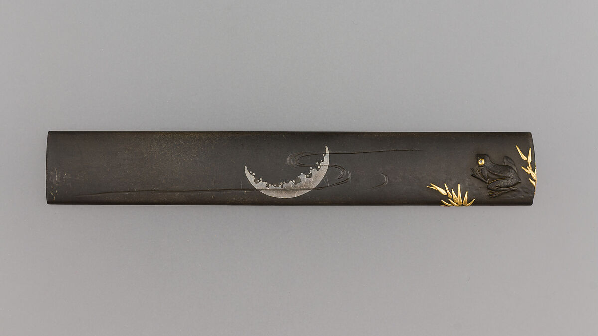 Knife Handle (Kozuka), Iwama Nobuyoshi (Japanese, 1807–1878), Copper-silver alloy (shibuichi), silver, gold, Japanese 