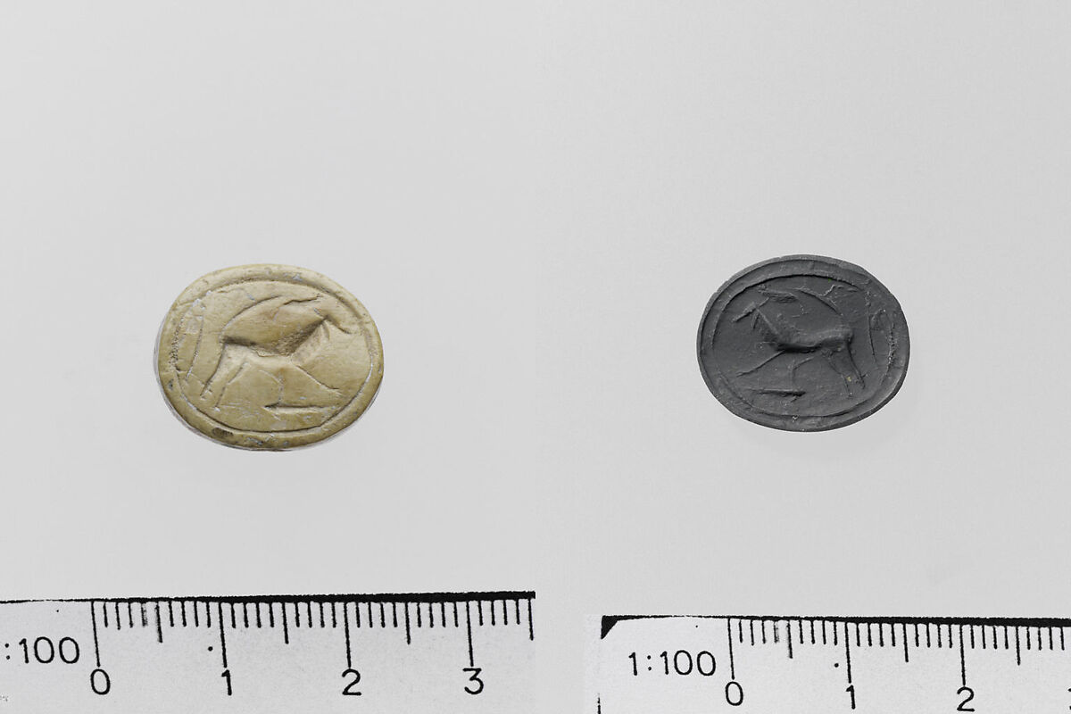 Ivory elliptical-shaped seal, Bone, Minoan