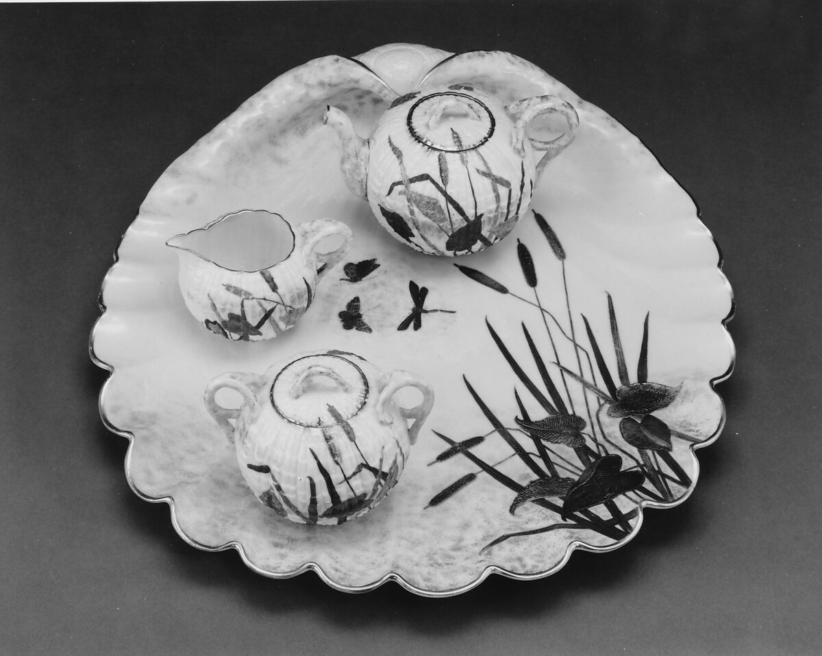 Covered Sugar Bowl, Ott and Brewer (American, Trenton, New Jersey, 1871–1893), Porcelain, American