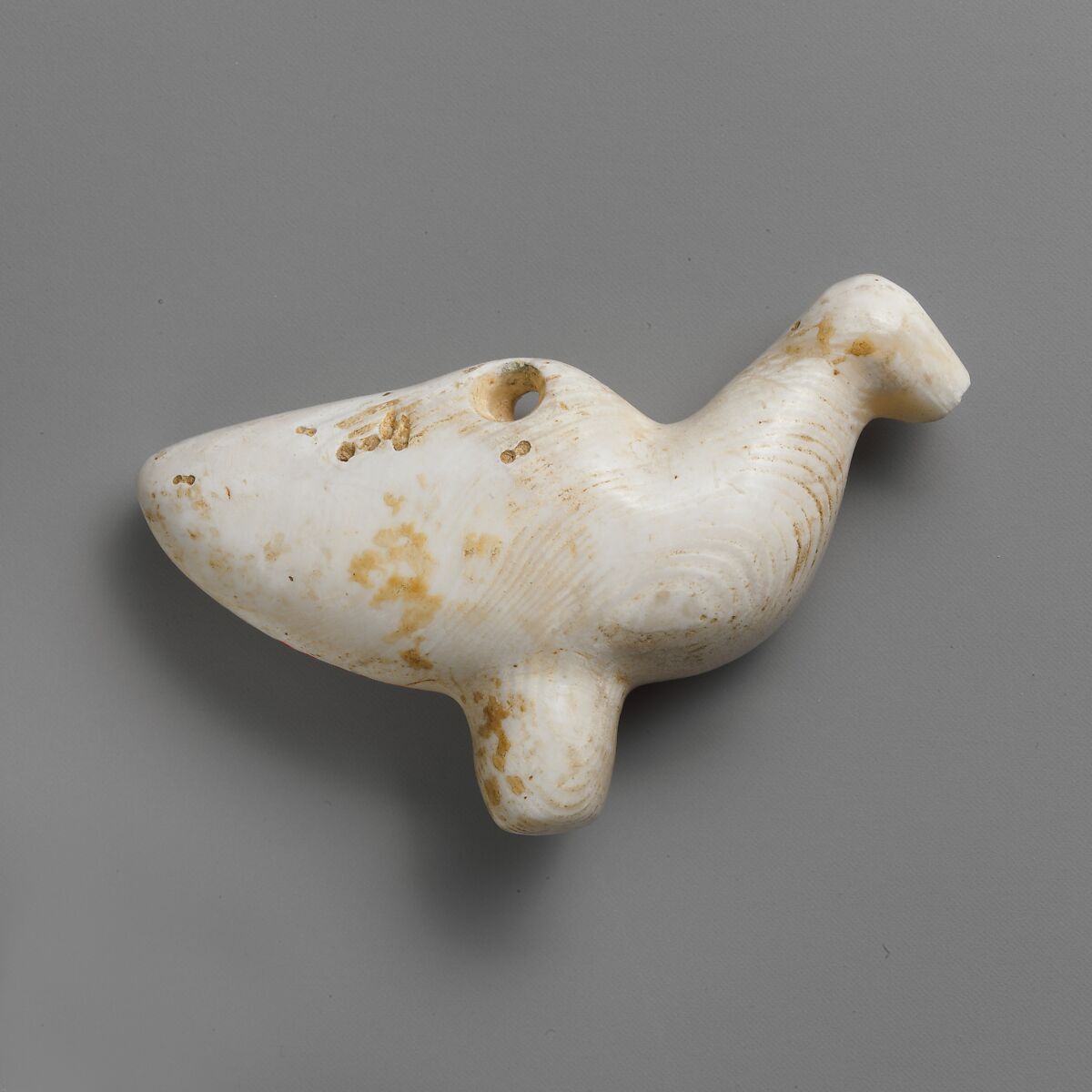 Alabaster pendant in the form of a bird, Alabaster, Minoan 