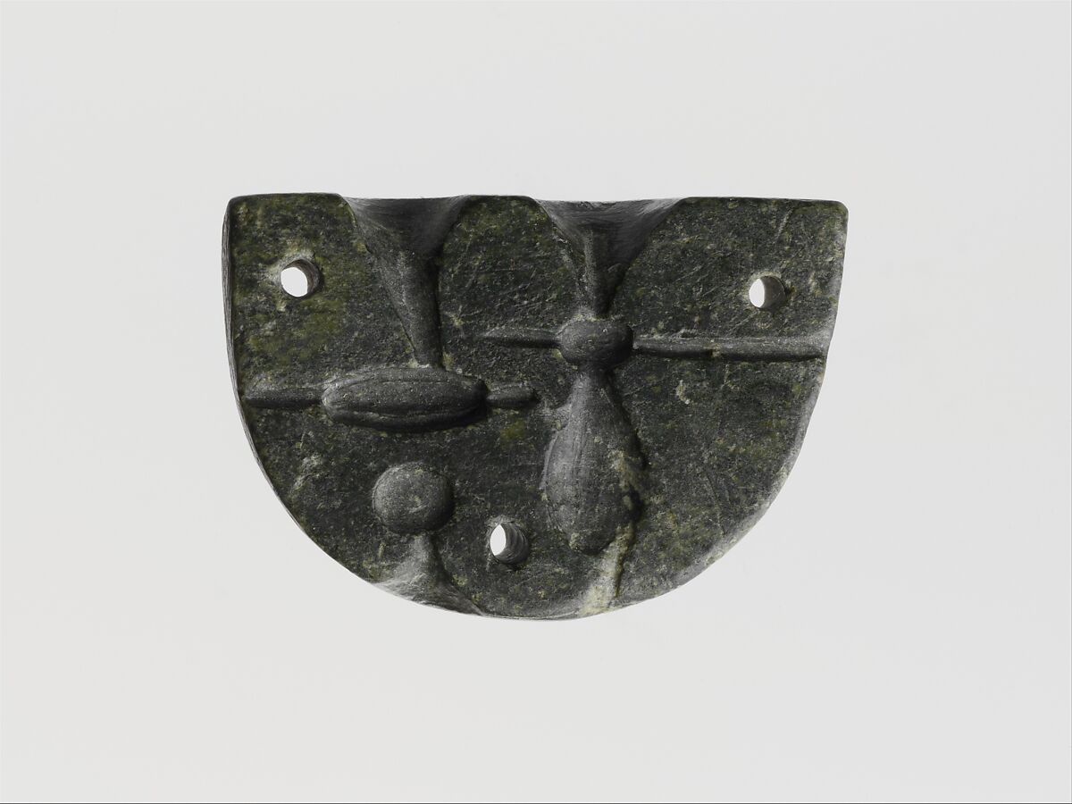 Serpentine mold for casting bead pendants, Serpentine, Minoan