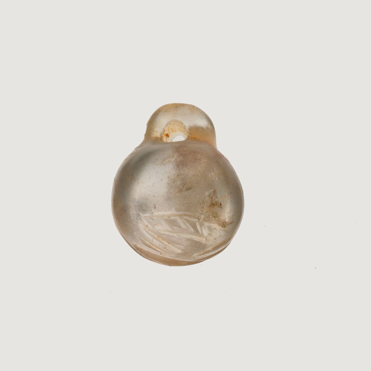 Rock crystal bead with striations, Rock crystal, Minoan 