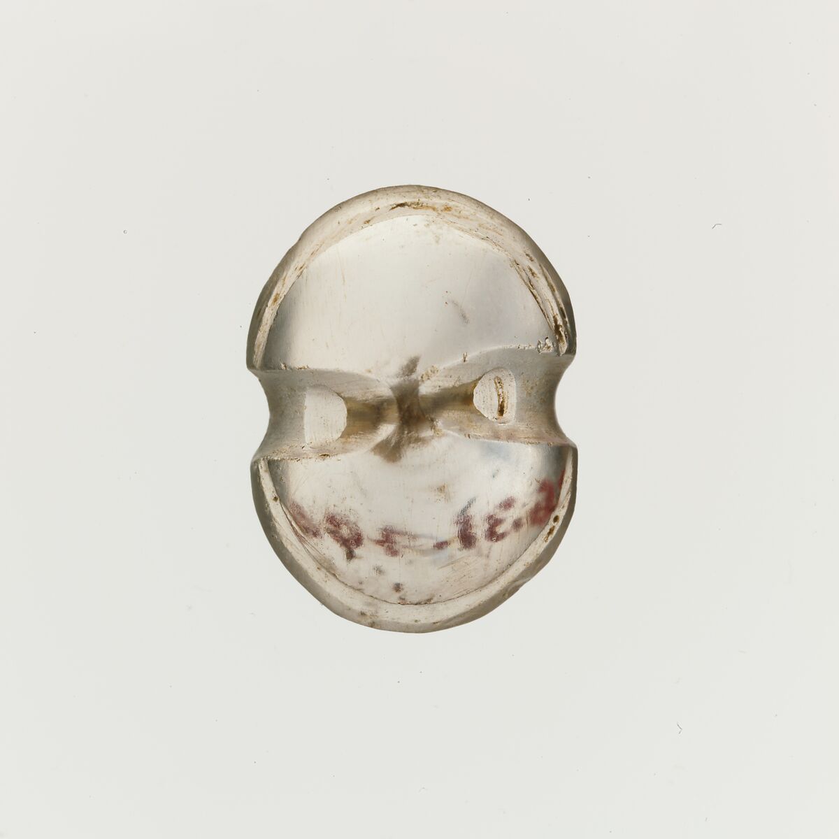 Rock crystal bead in the form of a figure-of-eight shield, Rock Crystal, Minoan 