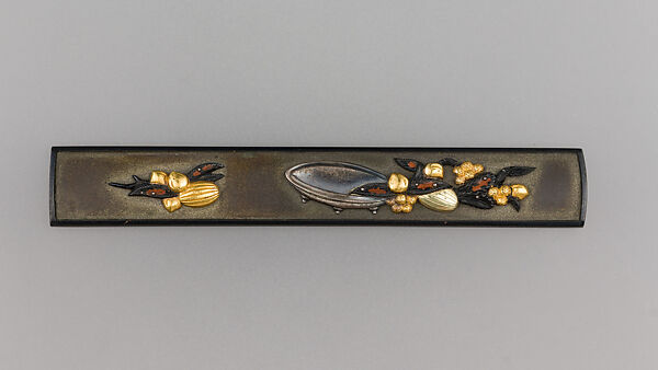 Knife Handle (Kozuka), Copper-silver alloy (shibuichi), gold, silver, copper-gold alloy (shakudō), copper, Japanese 