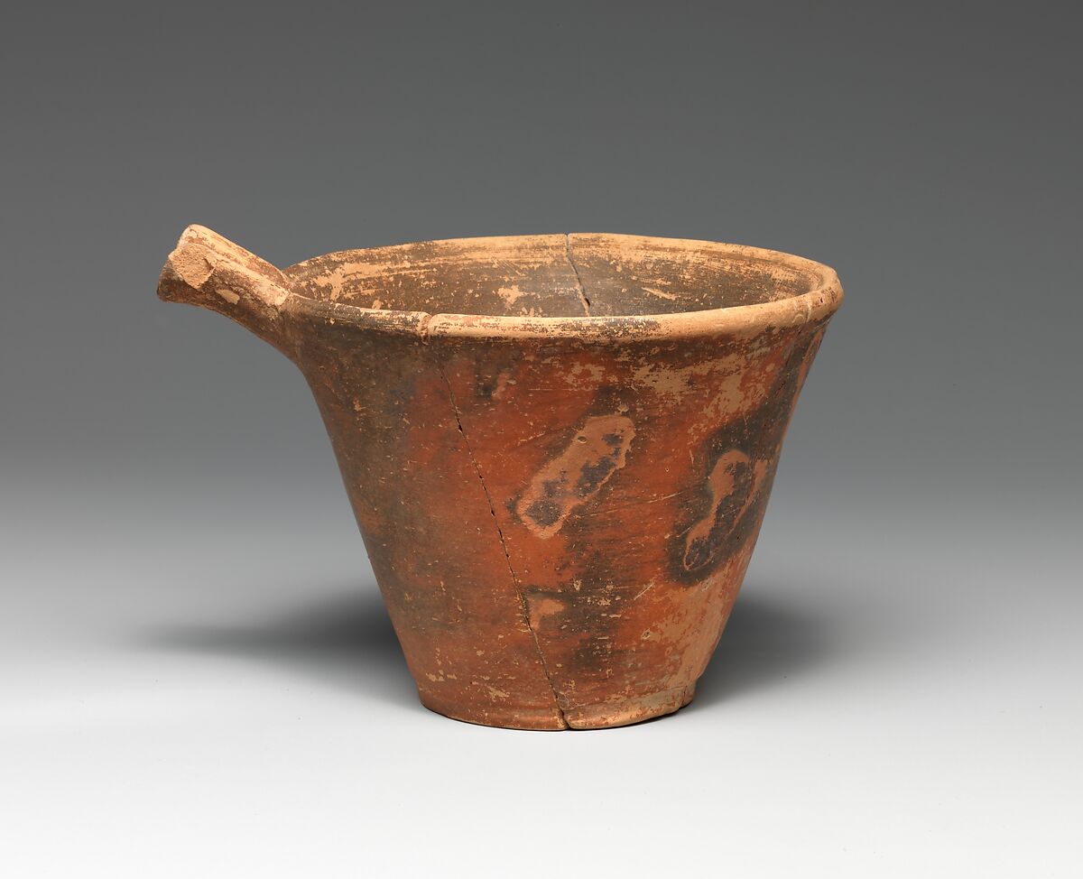 Terracotta spouted cup, Vasiliki ware, Terracotta, Minoan 