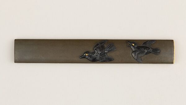 Knife Handle (Kozuka), Copper-silver alloy (shibuichi), copper-gold alloy (shakudō), gold, Japanese 