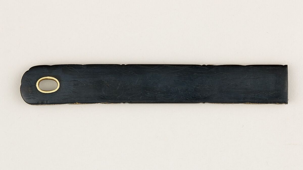 Knife Handle (Kozuka), Copper-gold alloy (shakudō), gold, Japanese