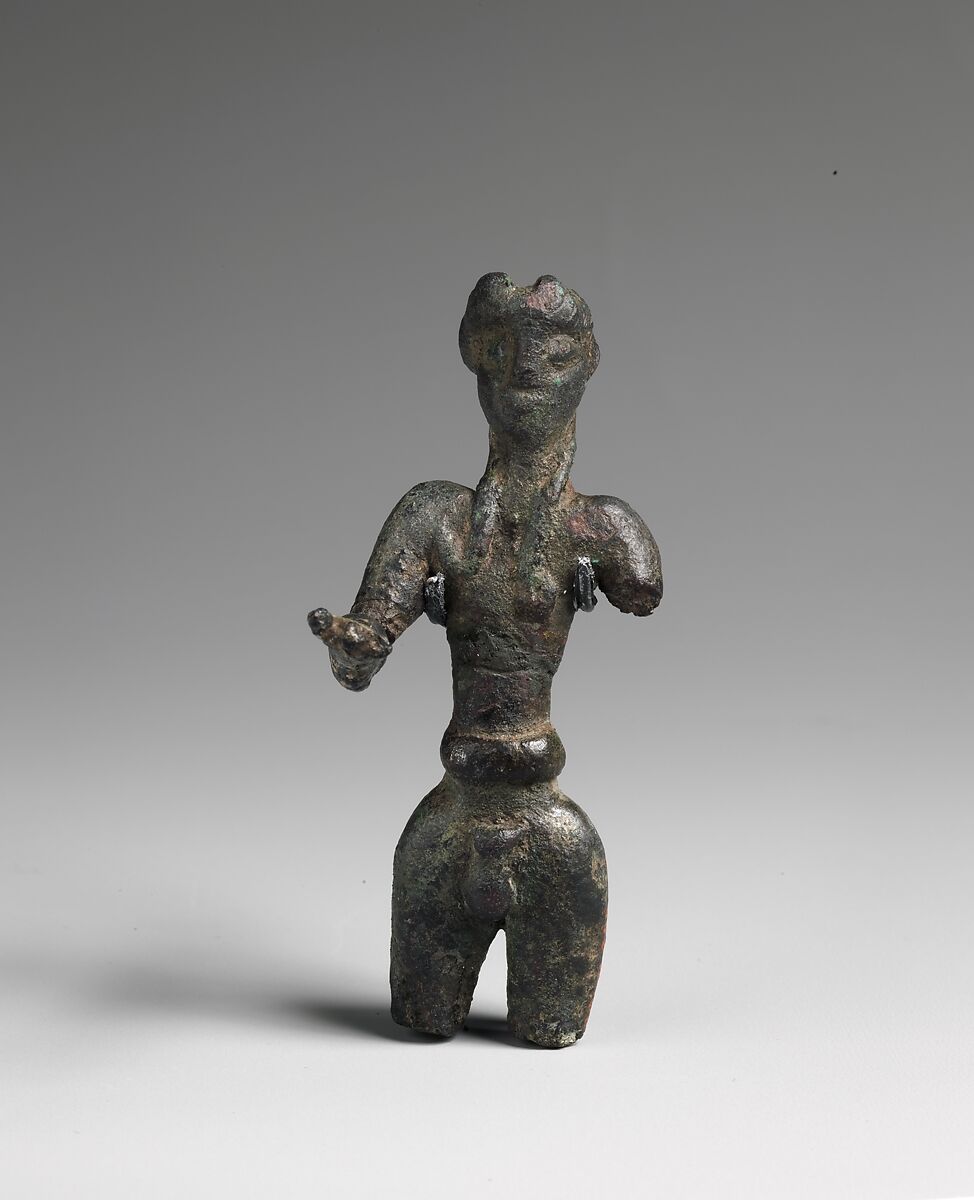 Bronze male figure, Bronze, Minoan 