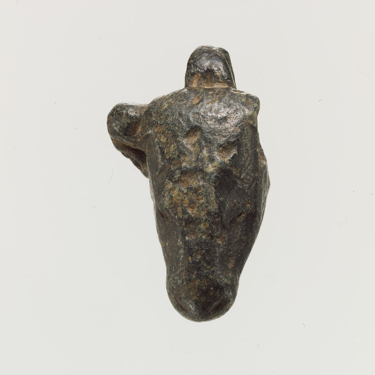 Steatite (?) pendant in the form of a bull's head, Steatite ?, Minoan 