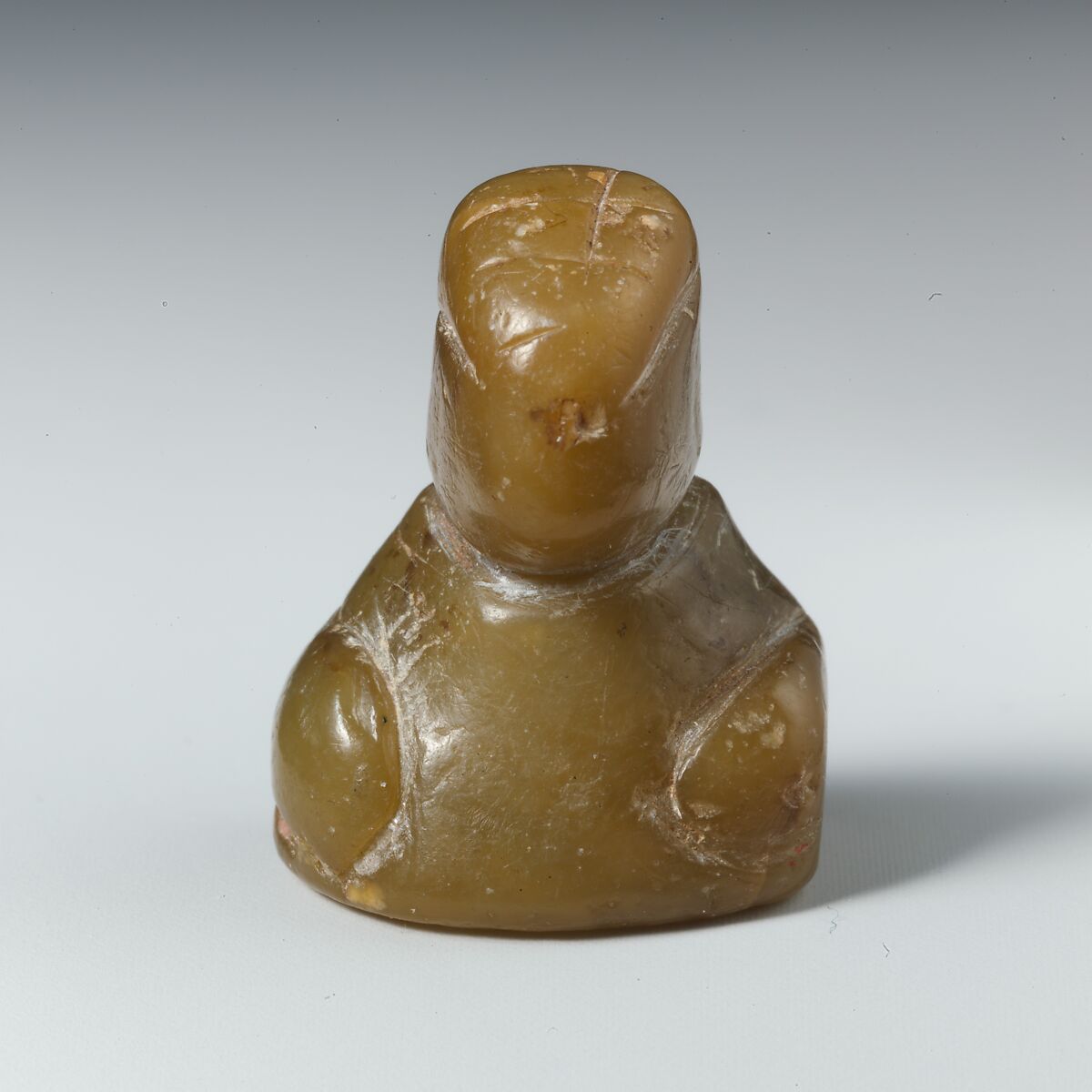 Steatite bust, Steatite, Minoan 