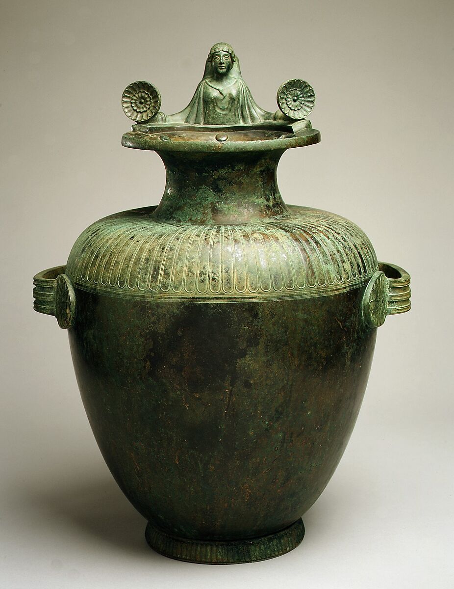 Bronze hydria (water jar), Bronze, Greek, Argive