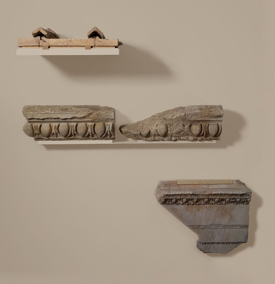 Marble roof tiles from the Temple of Artemis at Sardis, Marble, Greek 