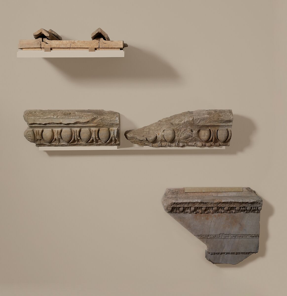 Marble fragment of an anta (pilaster) capital from the Temple of Artemis at Sardis, Marble, Greek 