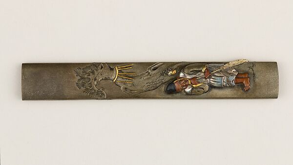 Knife Handle (Kozuka), Kojo (Japanese), Copper-silver alloy (shibuichi), copper, gold, copper-gold alloy (shakudō), Japanese 