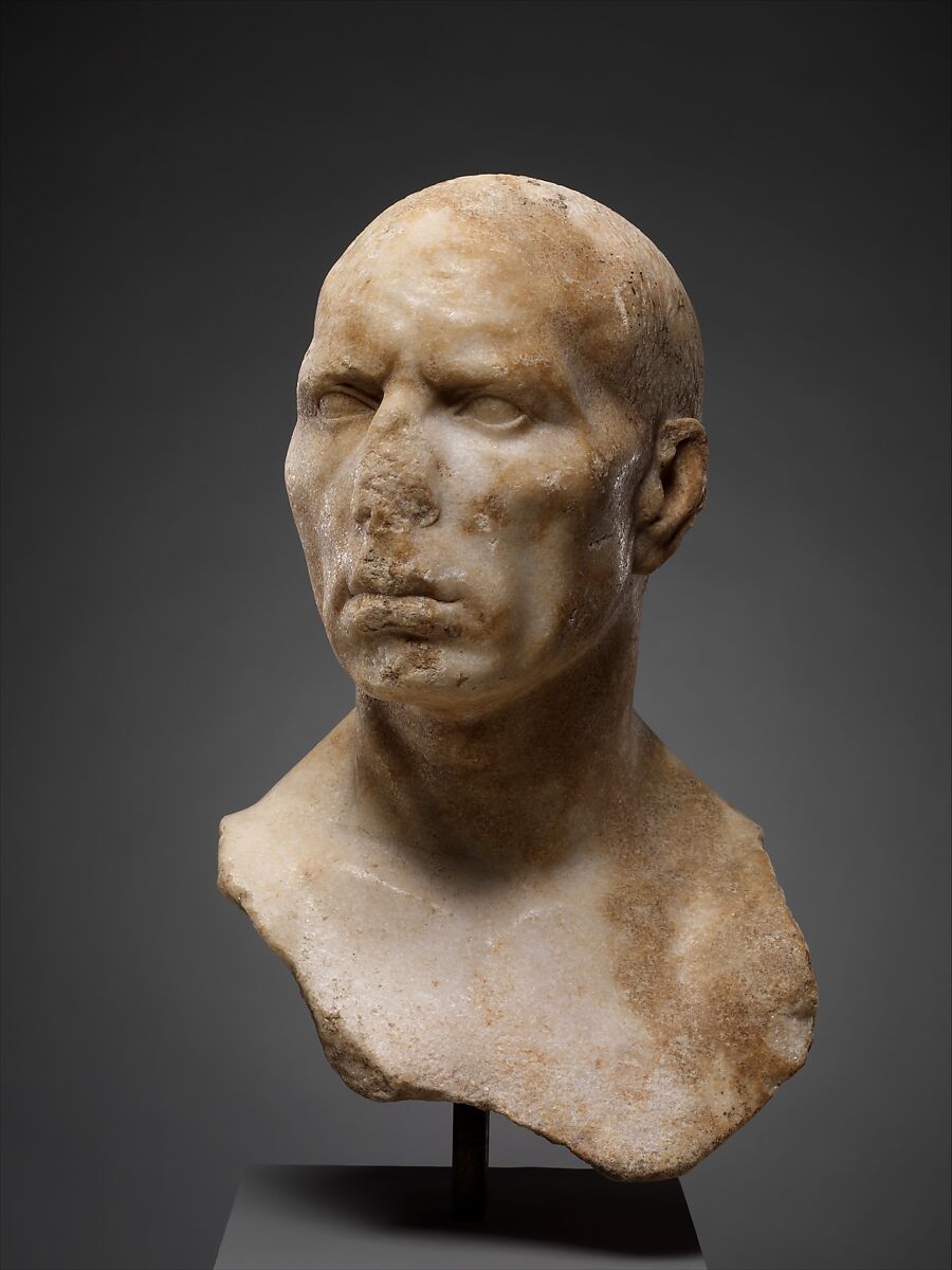 Marble portrait bust of a man, Marble, Roman