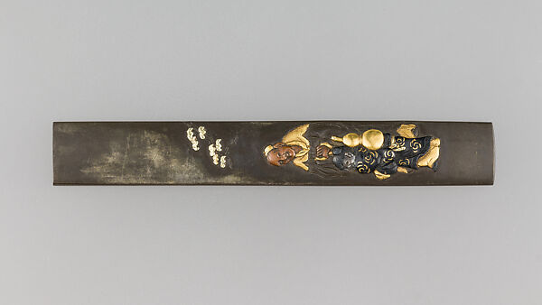 Knife Handle (Kozuka), Copper-silver alloy (shibuichi), gold, copper, silver, Japanese 