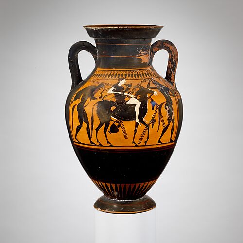 Attributed to the Acheloös Painter | Terracotta pelike (wine jar ...