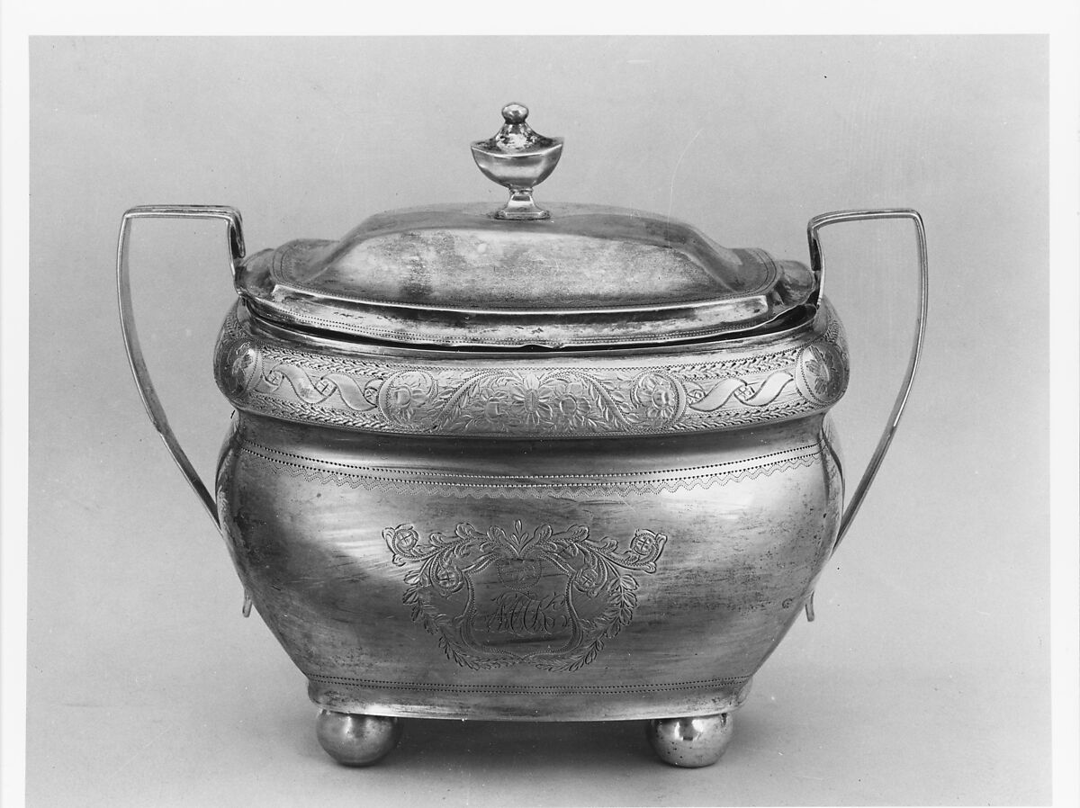 Sugar Bowl, Hugh Wishart (active ca. 1793–1824), Silver, American 