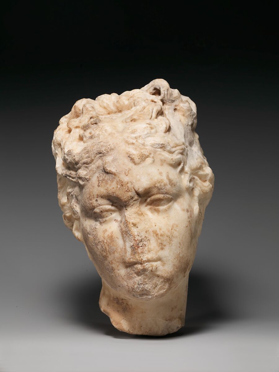 Marble head of a young woman, Marble, Parian ?, Roman 