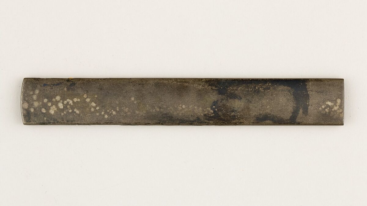 Knife Handle (Kozuka), Hamano Haruchika (Japanese, died ca.1850), Copper-silver alloy (shibuichi), gold, Japanese