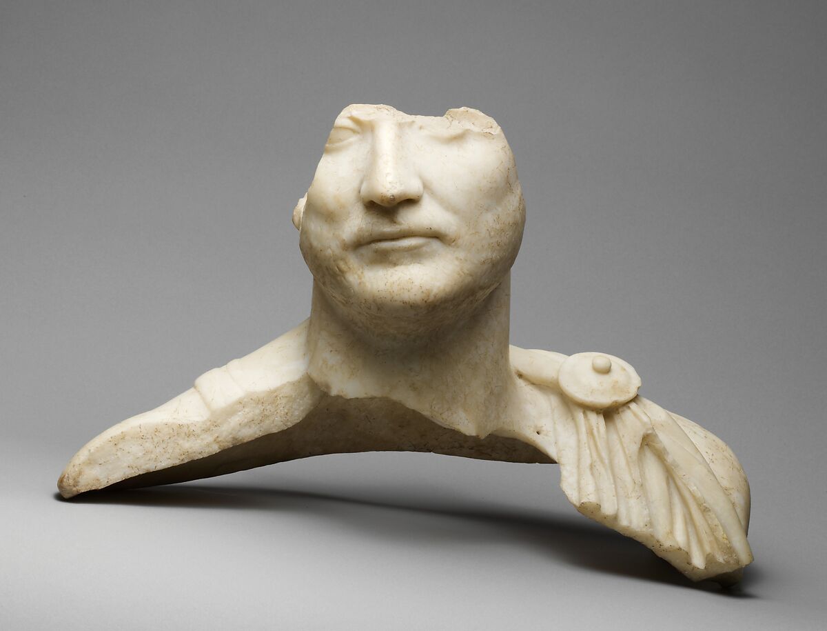 Marble male portrait bust, Marble, Roman