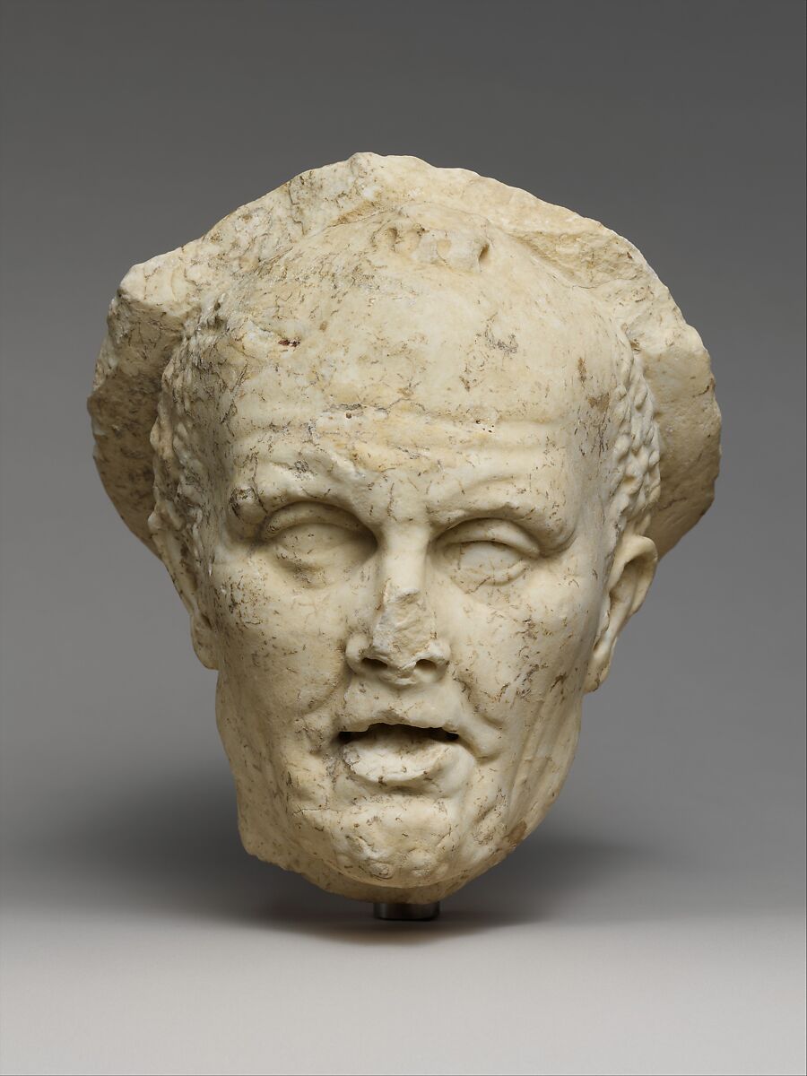 Marble head of an old fisherman, Marble, Roman 