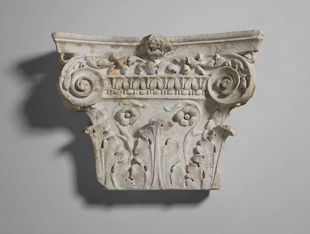 Marble pilaster capital, Marble, Roman 