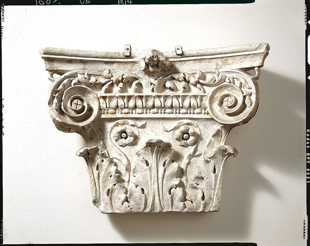 Marble pilaster capital, Marble, Roman