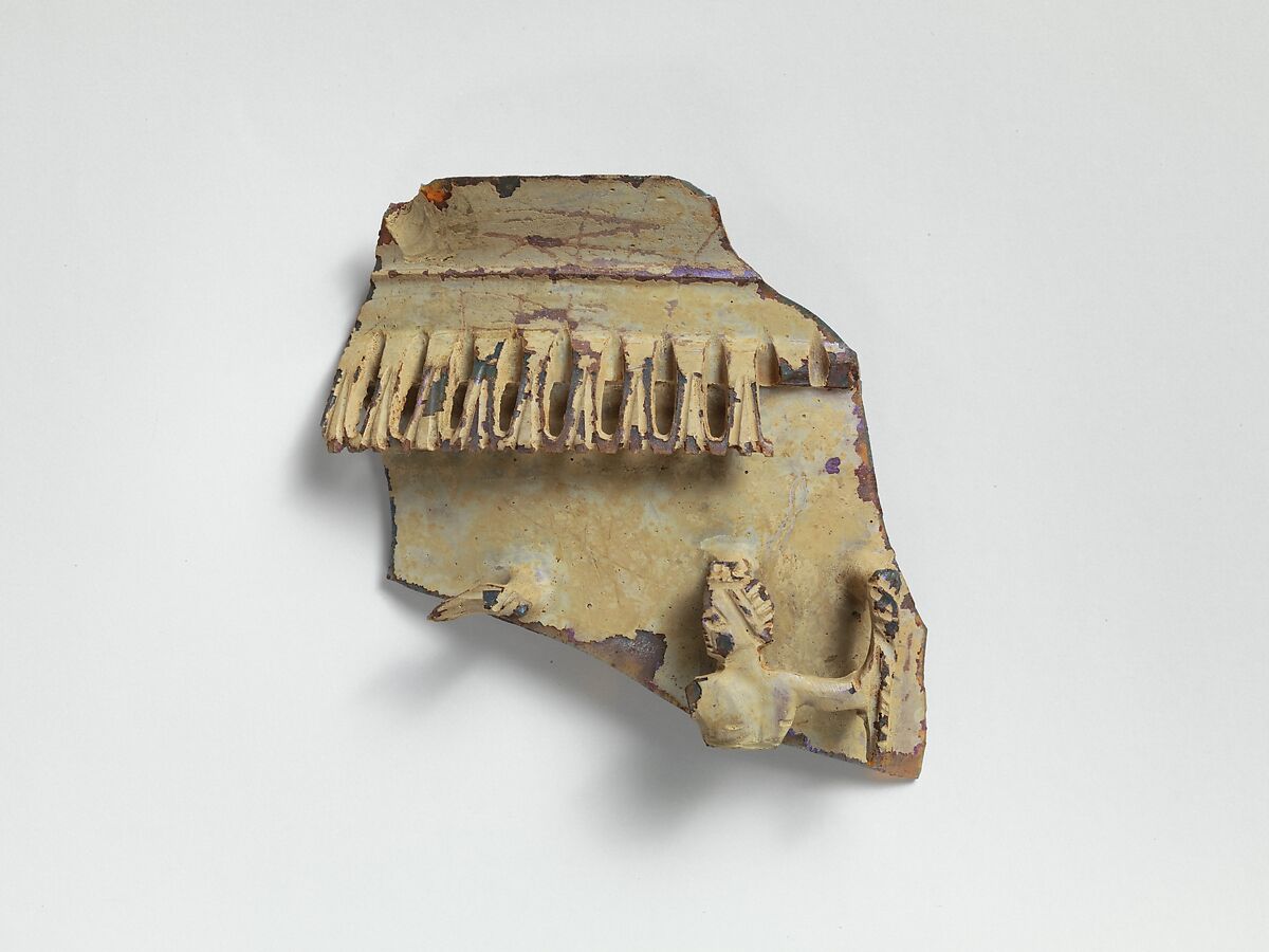 Glass cage cup fragment, Glass, dichroic, Roman