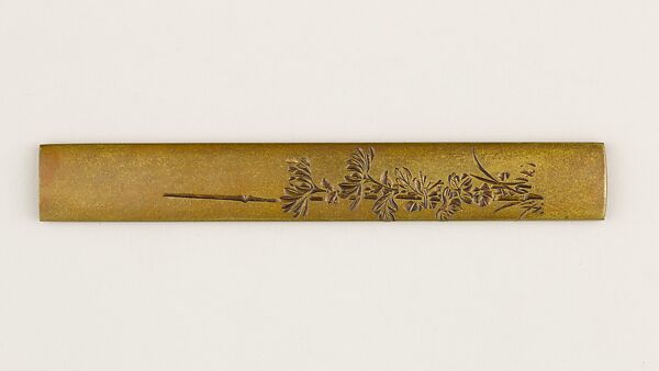 Knife Handle (Kozuka), Copper, gold, silver, copper-gold alloy (shakudō), Japanese 