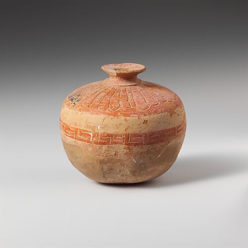 Terracotta aryballos (oil flask) in the form of a pomegranate