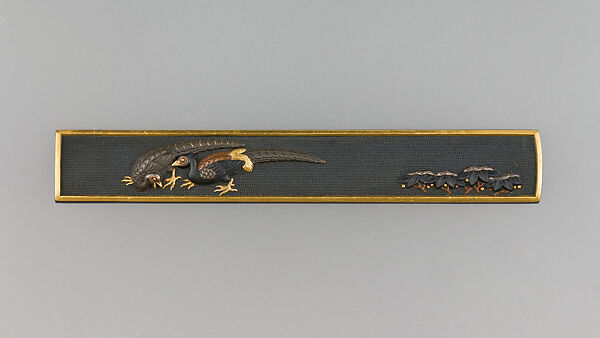 Knife Handle (Kozuka), Copper-gold alloy (shakudō), gold, copper, silver, Japanese 