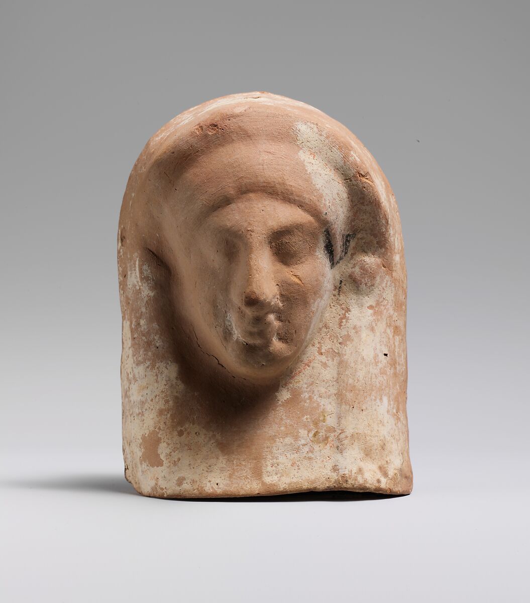 Terracotta relief with head of a woman, Terracotta, East Greek 