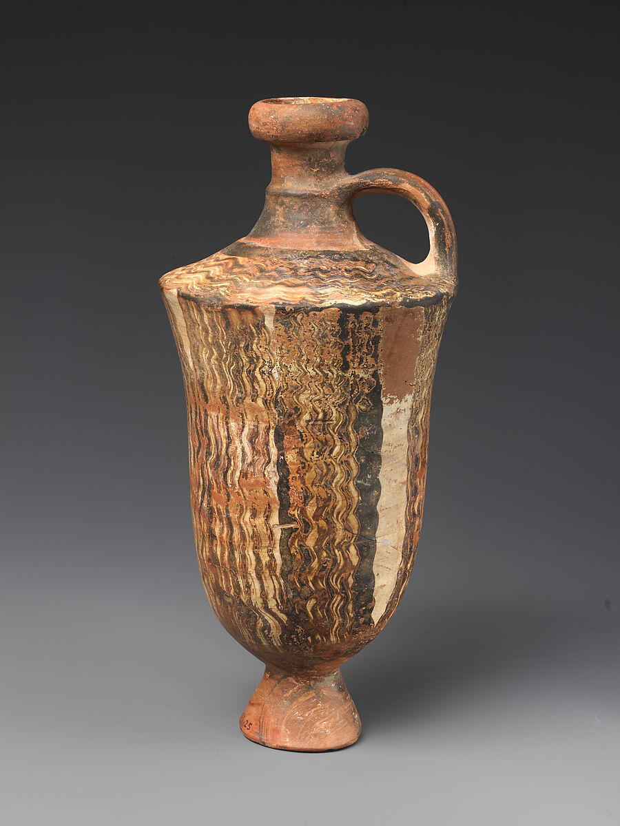 Terracotta lekythos (oil flask), Terracotta, Lydian