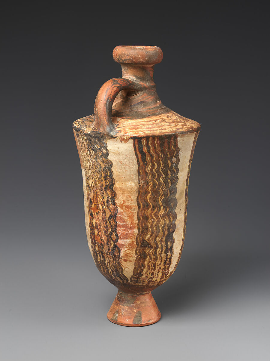 Terracotta lekythos (oil flask), Terracotta, Lydian
