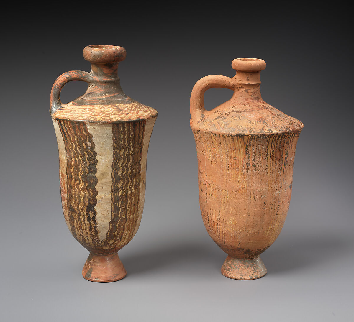 Terracotta lekythos (oil flask), Terracotta, Lydian