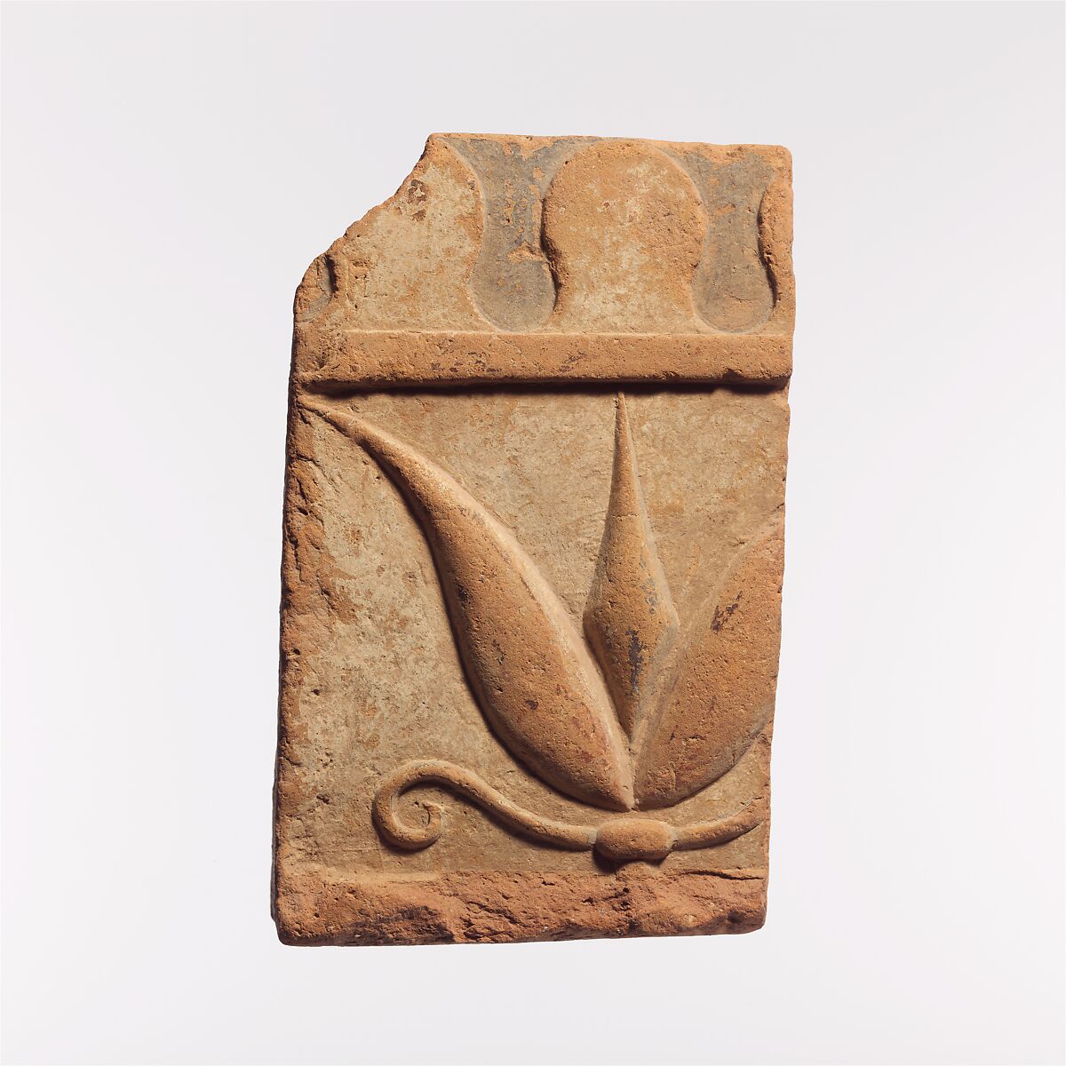 Fragment of a terracotta architectural tile, Terracotta, Lydian 