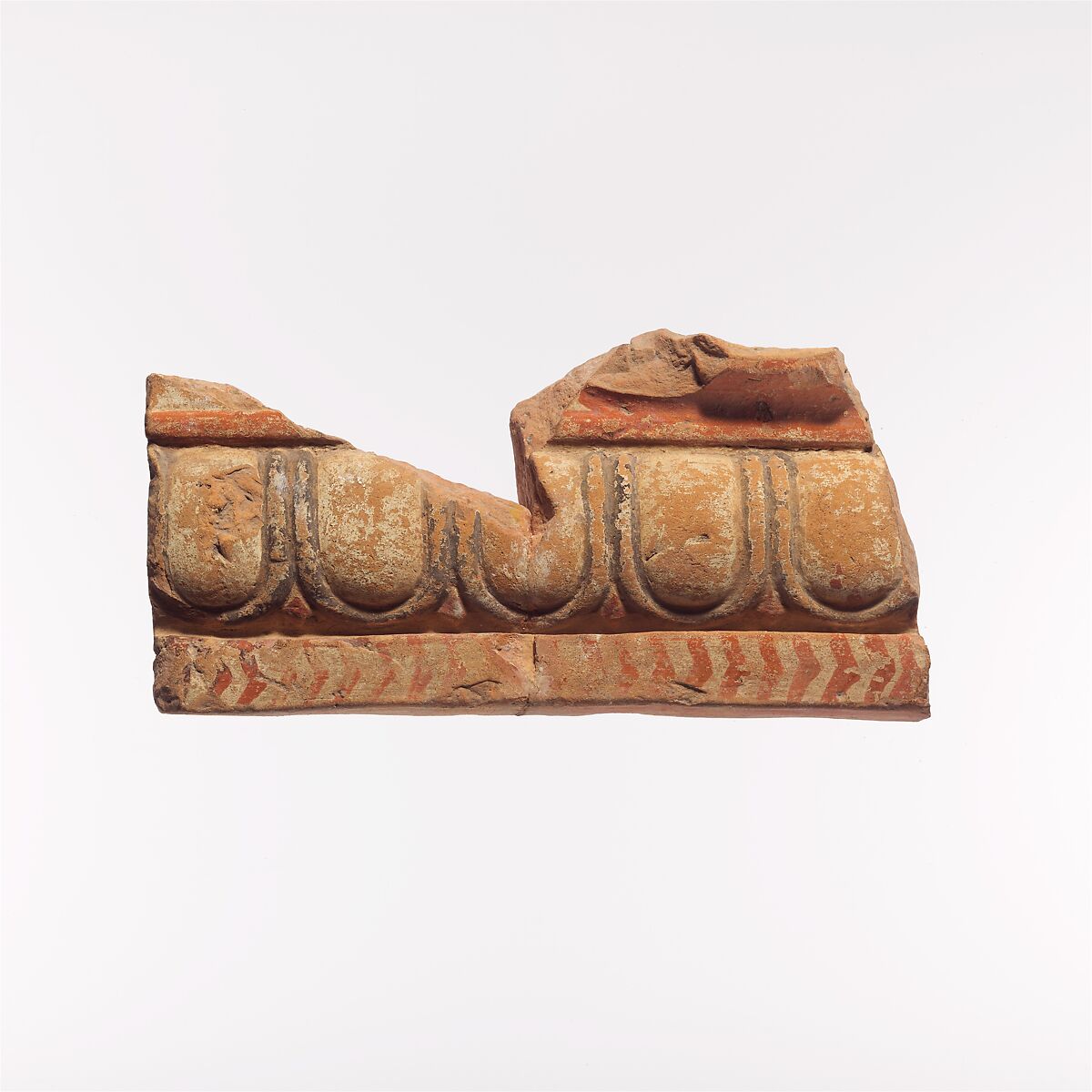 Fragment of a terracotta architectural tile, Terracotta, Lydian 