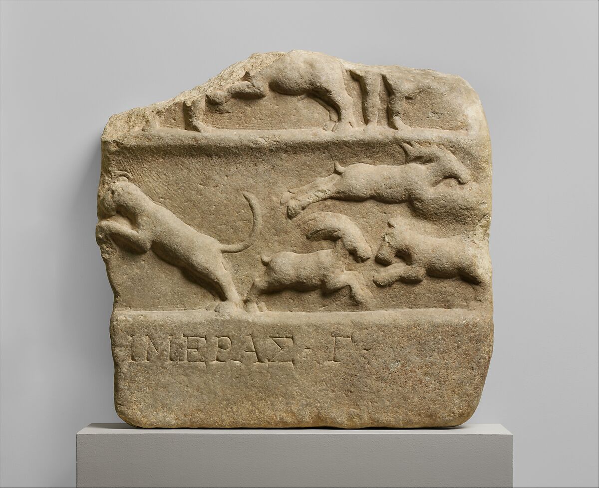 Marble relief fragment, Marble, Roman 