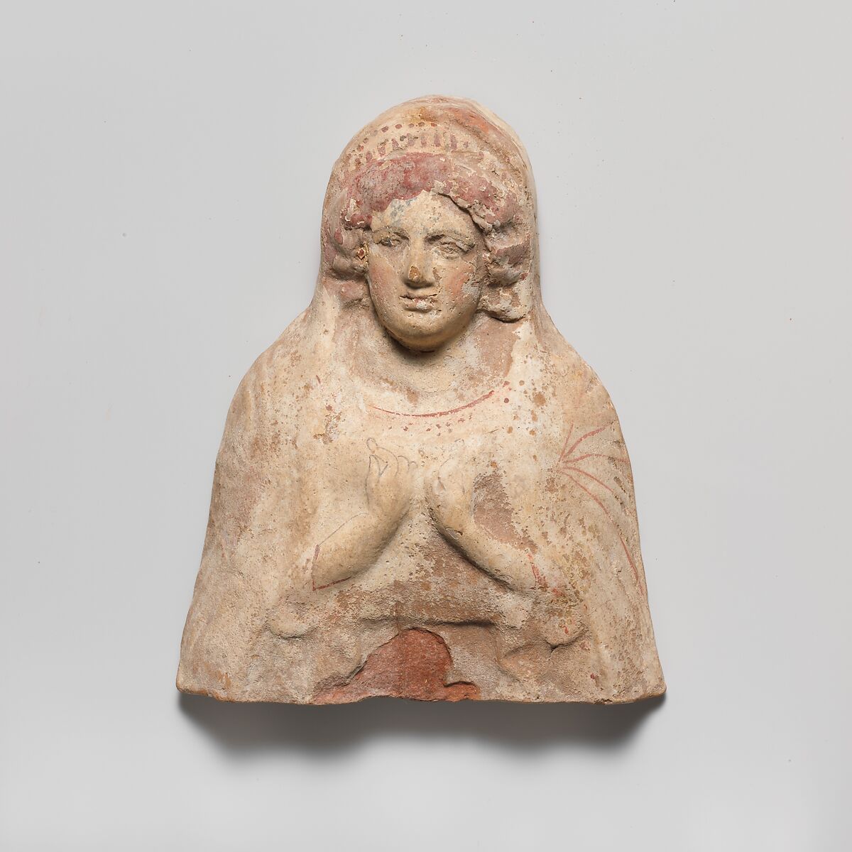 Terracotta relief bust of a woman, Terracotta, East Greek 