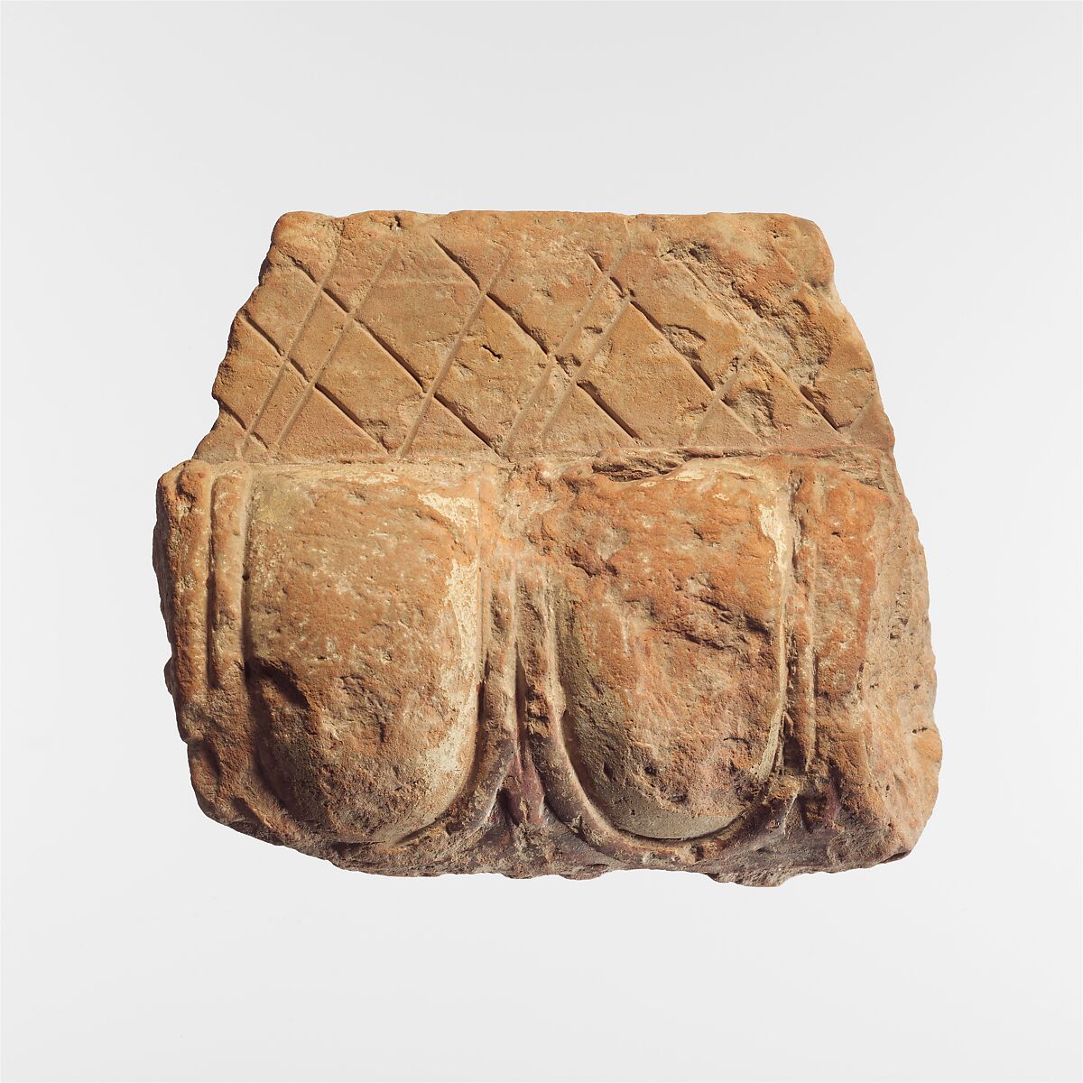 Fragment of a terracotta architectural tile, Terracotta, Lydian 