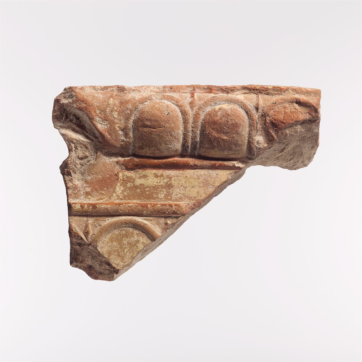 Fragment of a terracotta architectural tile, Terracotta, Lydian 