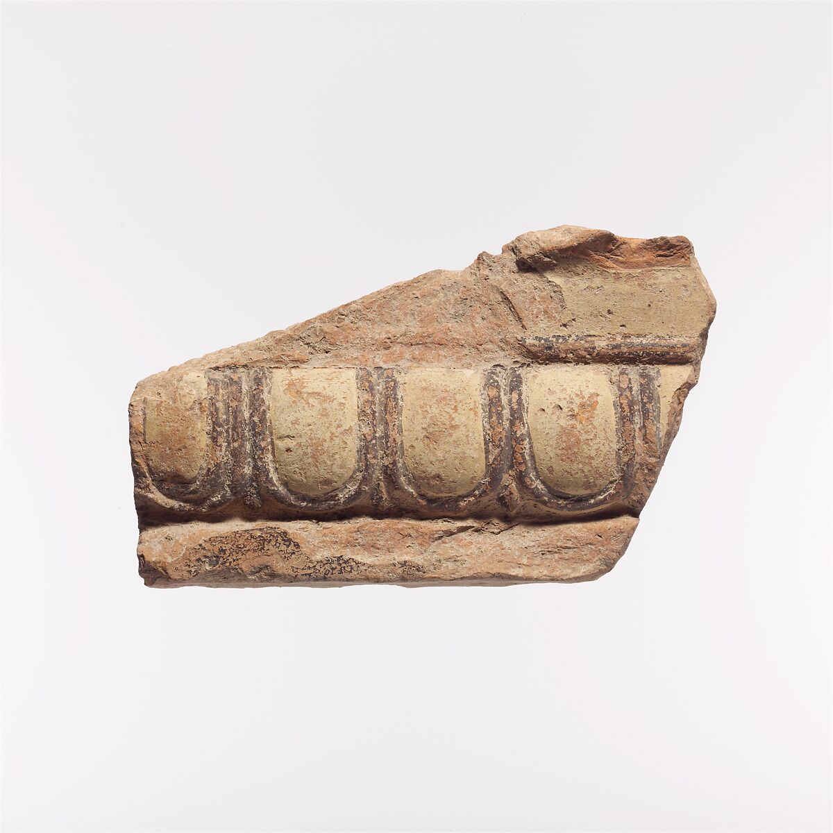 Fragment of a terracotta architectural tile, Terracotta, Lydian 