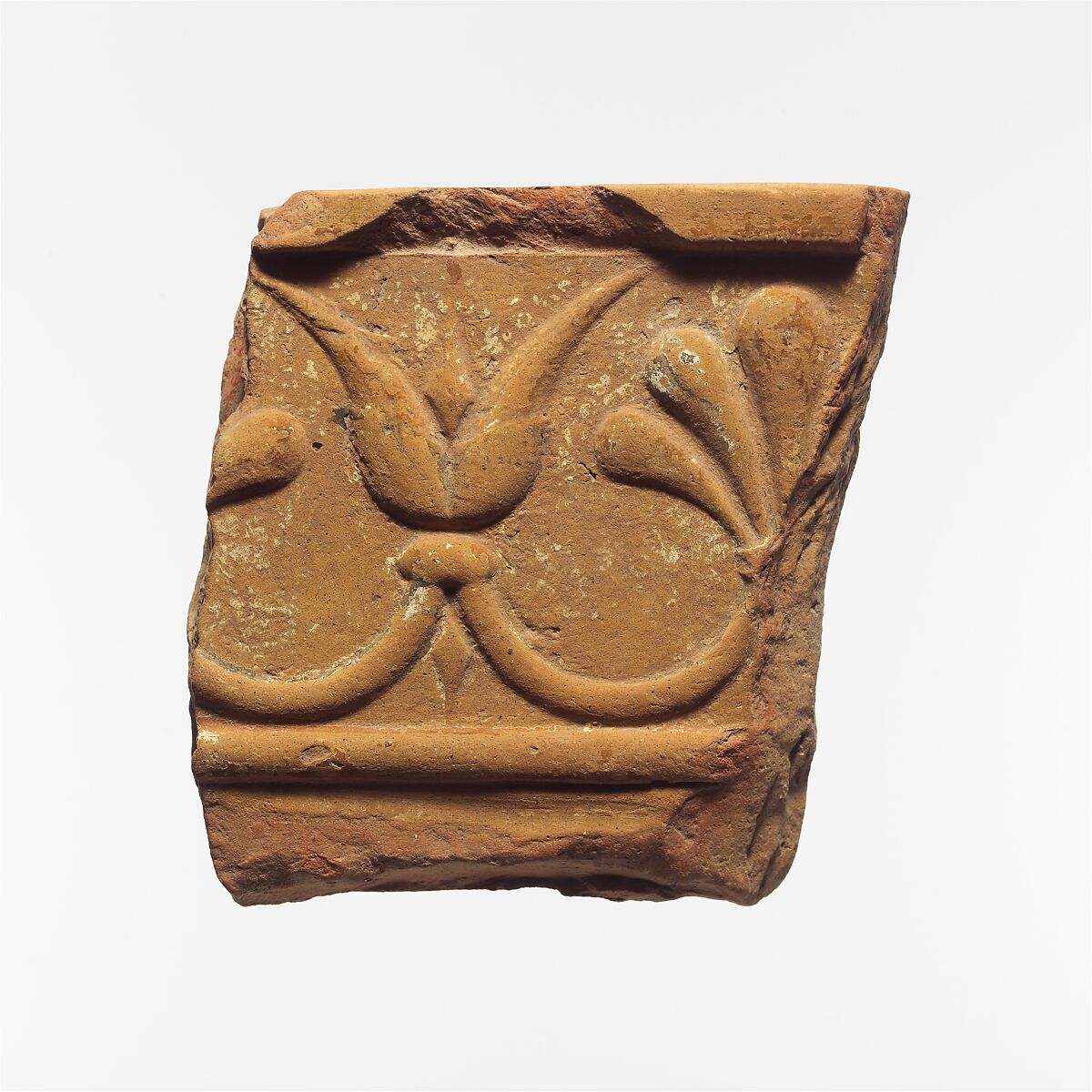 Fragment of a terracotta architectural tile, Terracotta, Lydian 