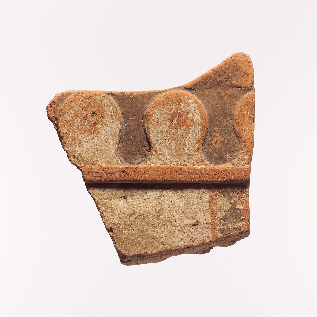 Fragment of a terracotta architectural tile, Terracotta, Lydian 