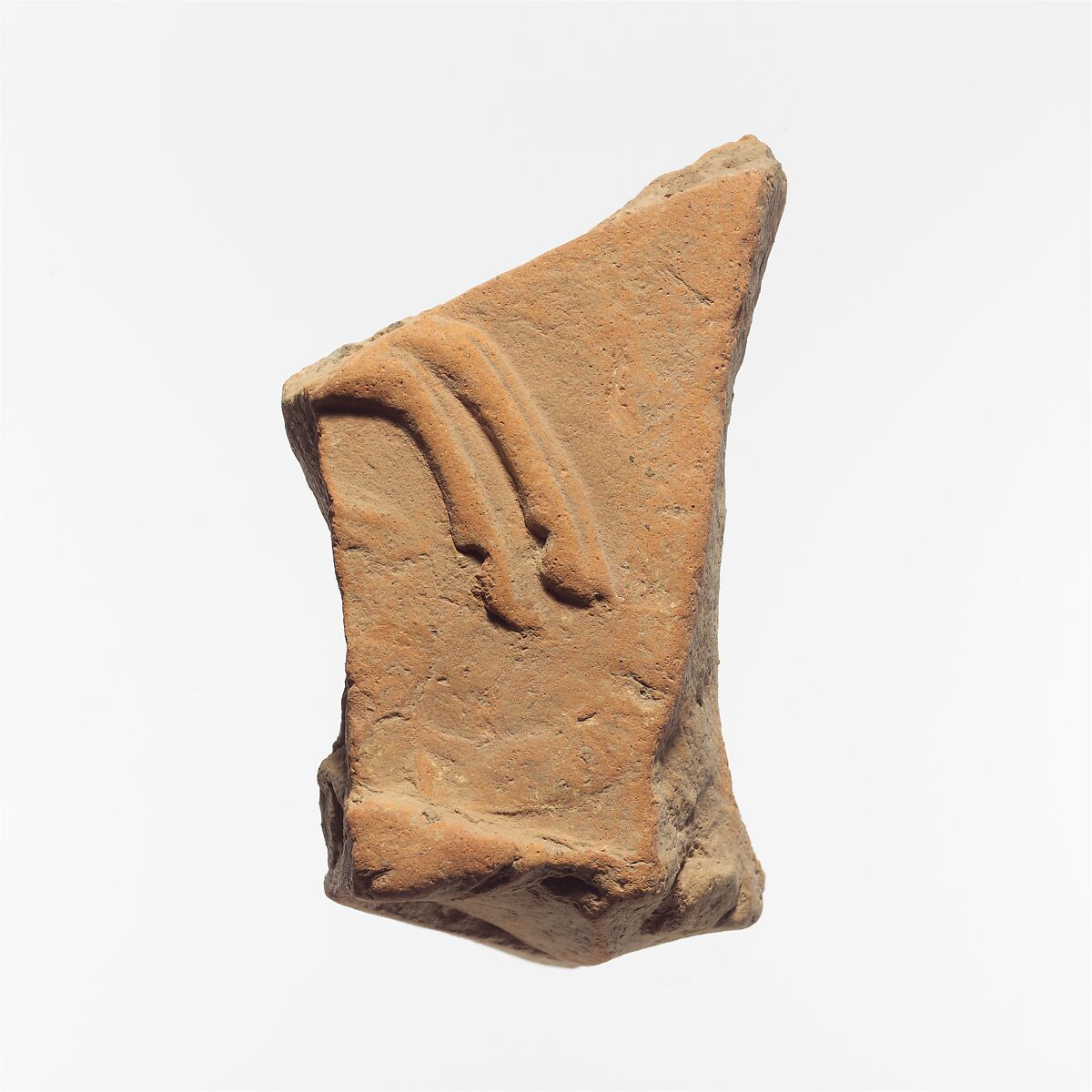 Fragment of a terracotta architectural tile, Terracotta, Lydian 